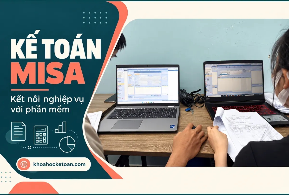 Ảnh thiết kế từ lớp kế toán thực tế do chủ website cung cấp, minh họa Khóa học thực hành kế toán trên MISA.