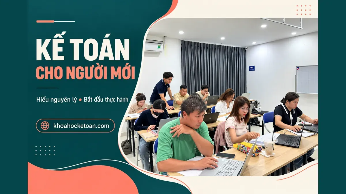 Ảnh thiết kế từ lớp kế toán thực tế do chủ website cung cấp, minh họa Lộ trình học kế toán từ đầu: 5 bước để không học rời rạc.